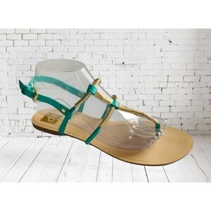 DV by Dolce Vita Gold & Turquoise Strappy Sandals Size 8.5